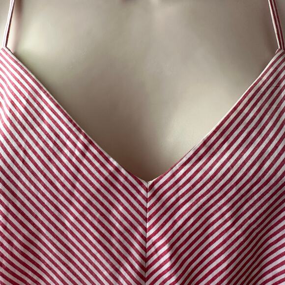 J.Crew Red and White Stripe Poplin Dress Ruffle Skirt, Size 6 - Picture 7 of 16